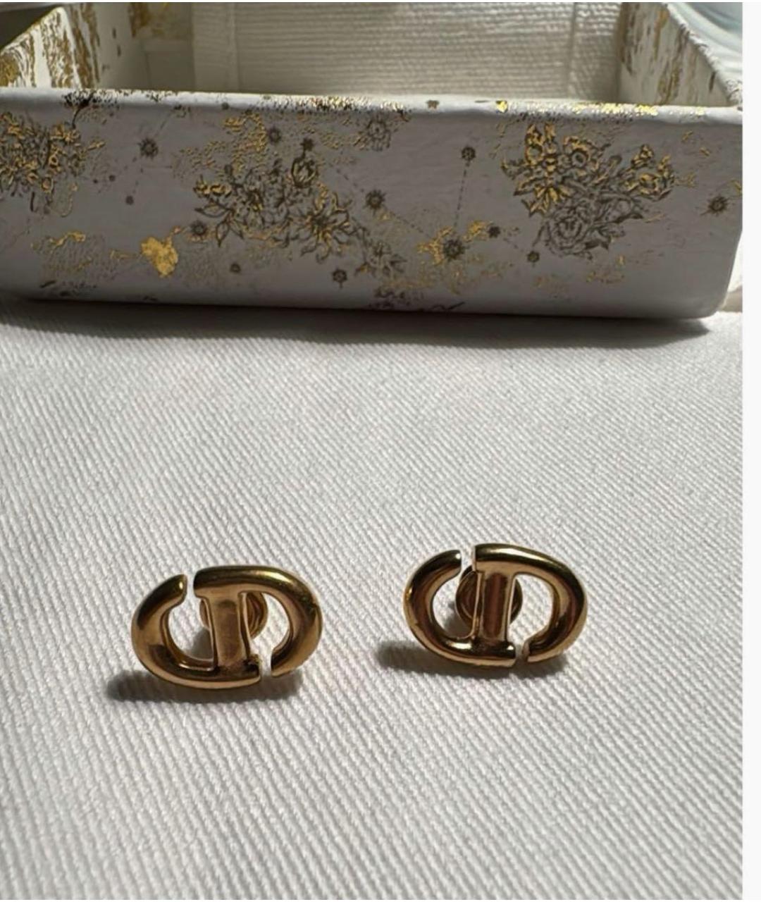 CHRISTIAN DIOR Золотые металлические серьги, фото 8