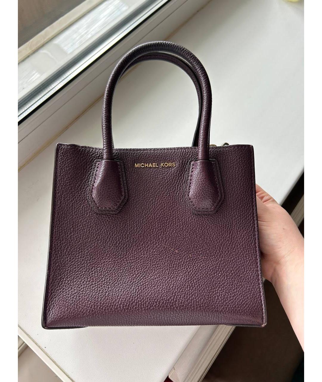 MICHAEL KORS Фиолетовая кожаная сумка тоут, фото 7