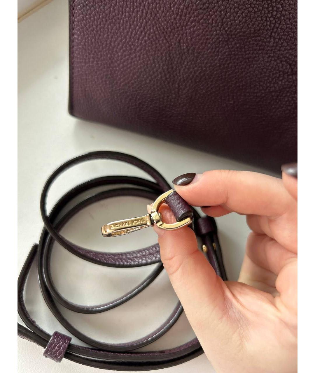 MICHAEL KORS Фиолетовая кожаная сумка тоут, фото 5