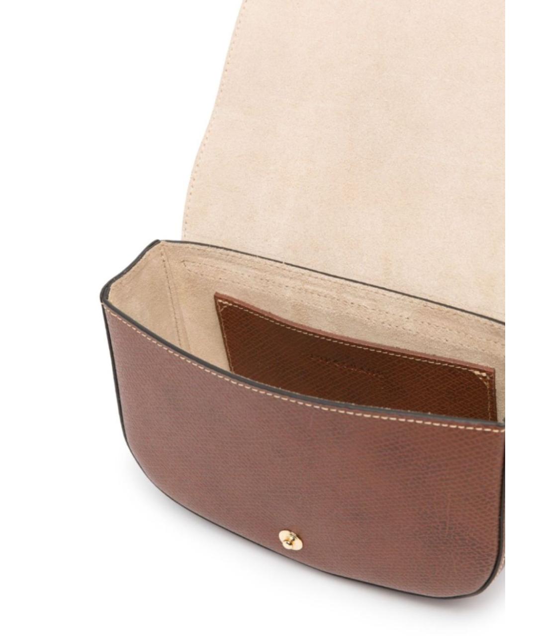 LONGCHAMP Коричневая кожаная сумка через плечо, фото 3