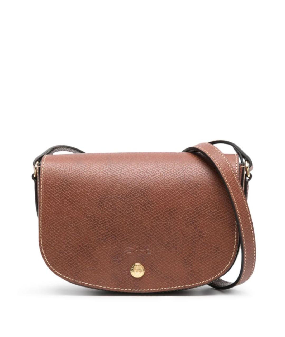 LONGCHAMP Коричневая кожаная сумка через плечо, фото 1