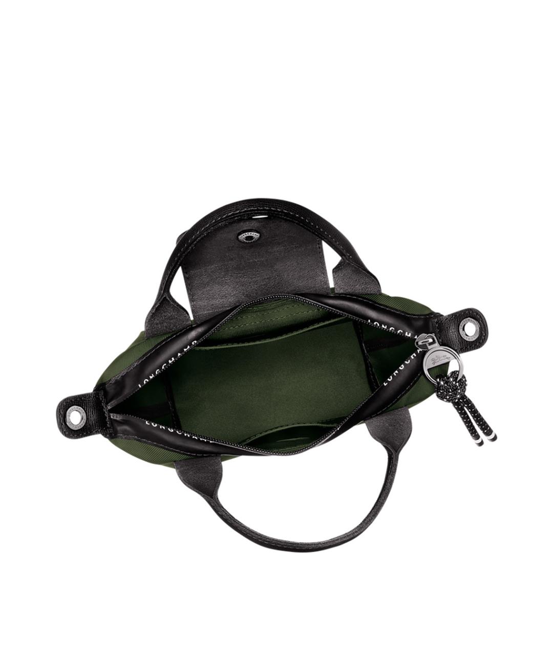 LONGCHAMP Зеленая тканевая сумка через плечо, фото 4