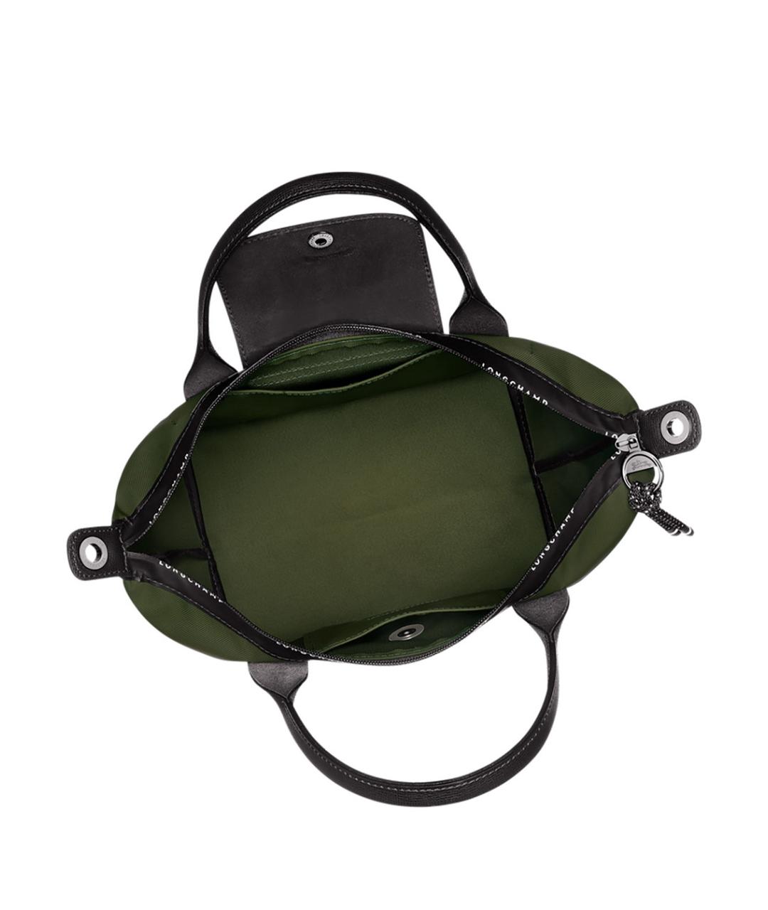LONGCHAMP Зеленая синтетическая сумка с короткими ручками, фото 4