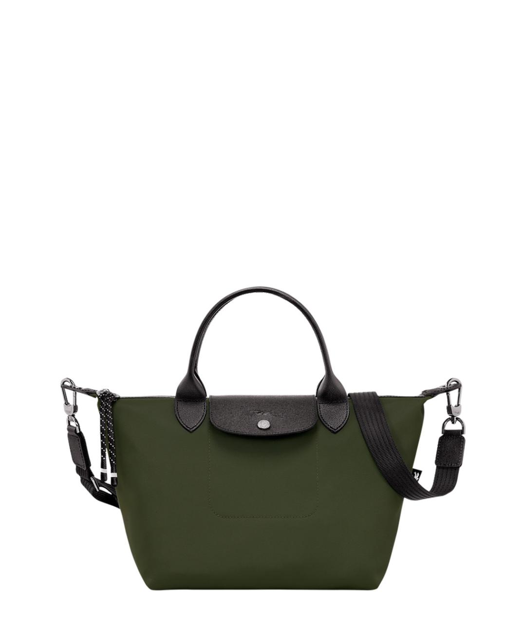 LONGCHAMP Зеленая синтетическая сумка с короткими ручками, фото 1