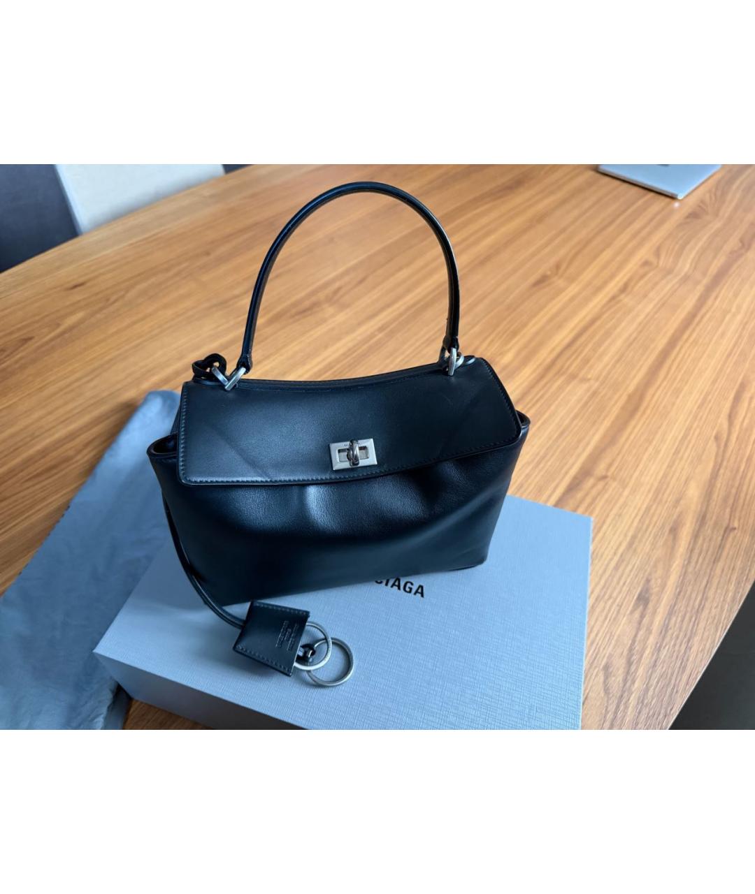 BALENCIAGA Черная кожаная сумка с короткими ручками, фото 8