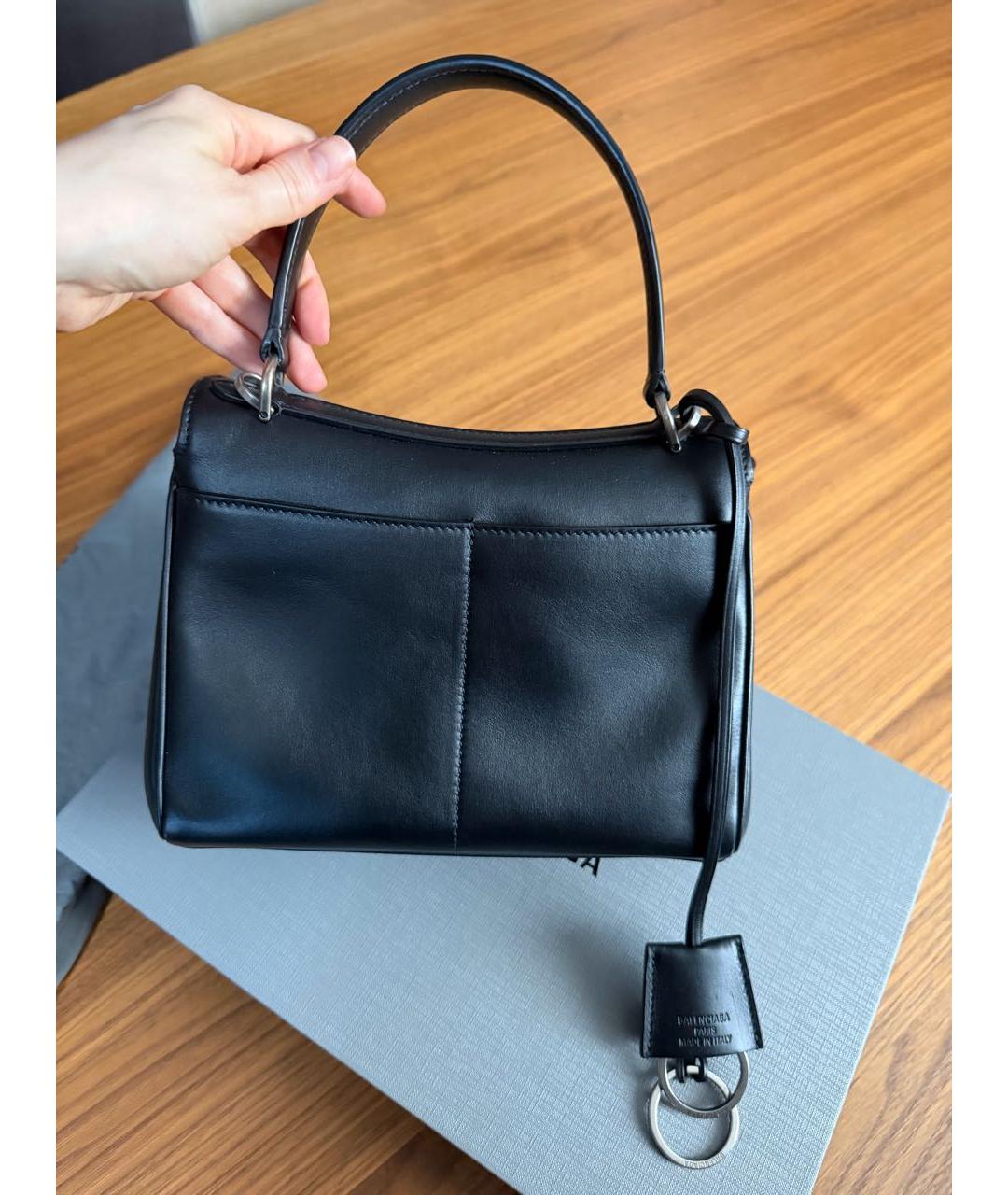 BALENCIAGA Черная кожаная сумка с короткими ручками, фото 3