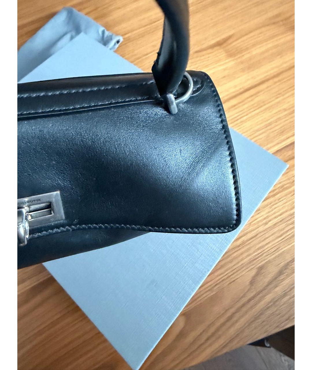 BALENCIAGA Черная кожаная сумка с короткими ручками, фото 7