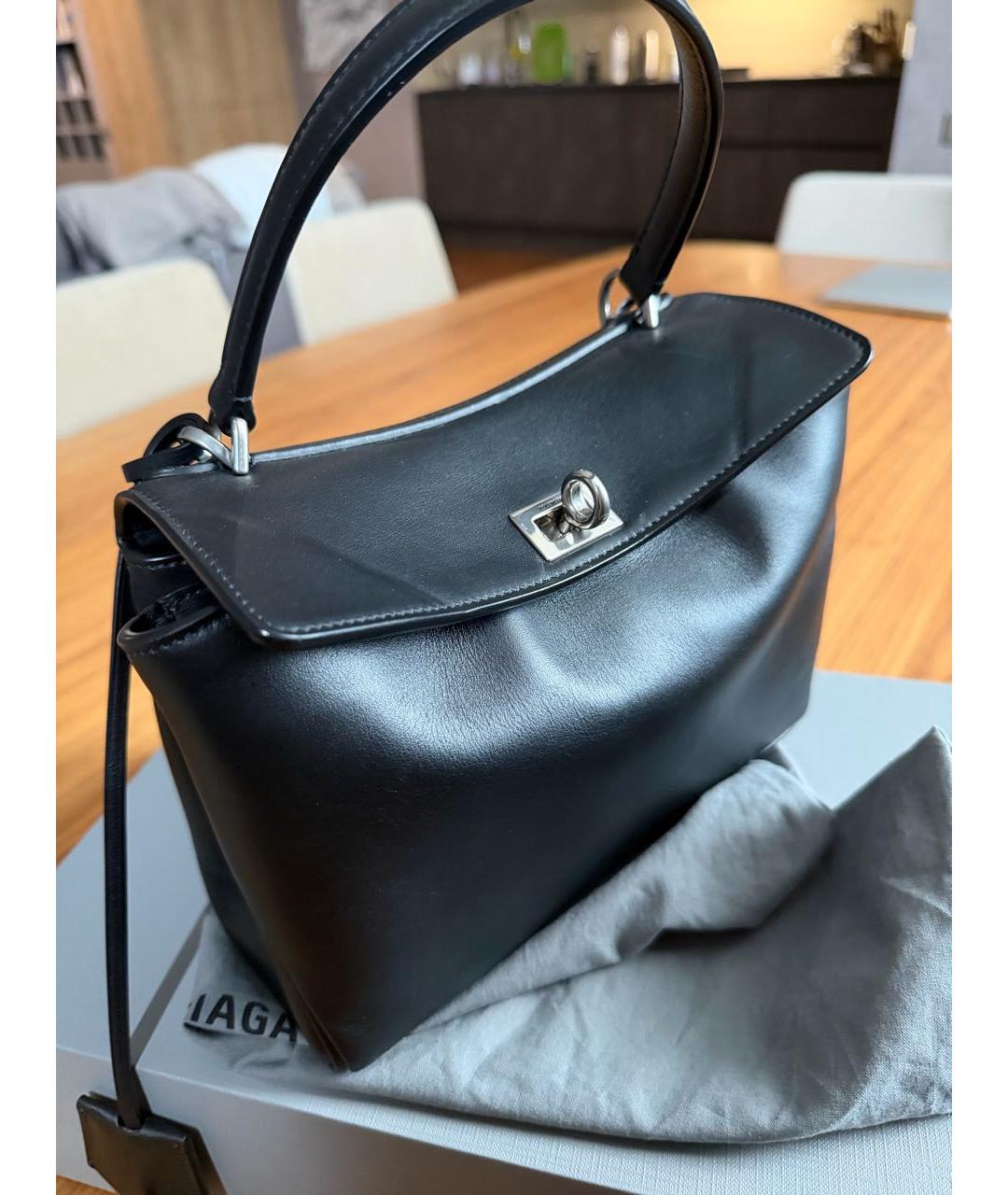 BALENCIAGA Черная кожаная сумка с короткими ручками, фото 2