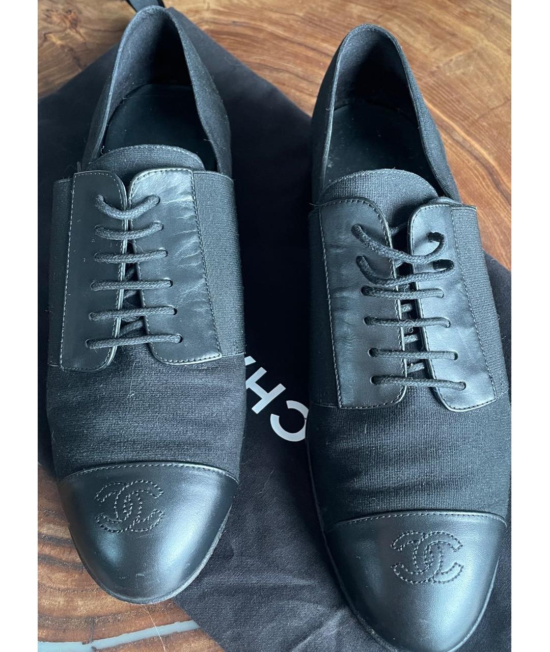 CHANEL Черные кожаные ботинки, фото 2