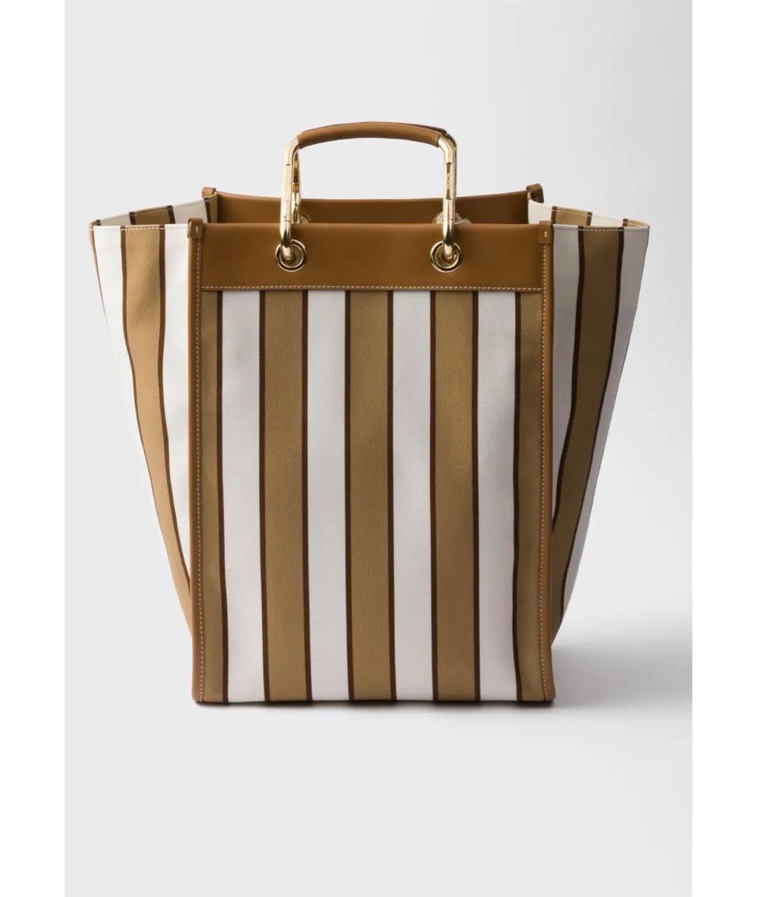 PRADA Бежевая тканевая сумка тоут, фото 2