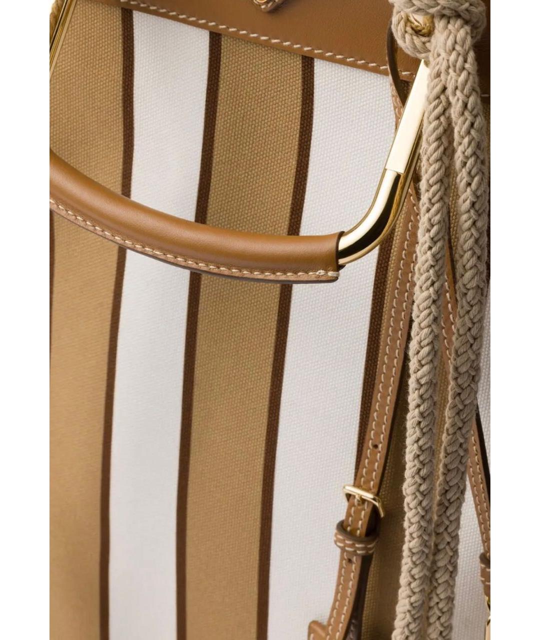 PRADA Бежевая тканевая сумка тоут, фото 5
