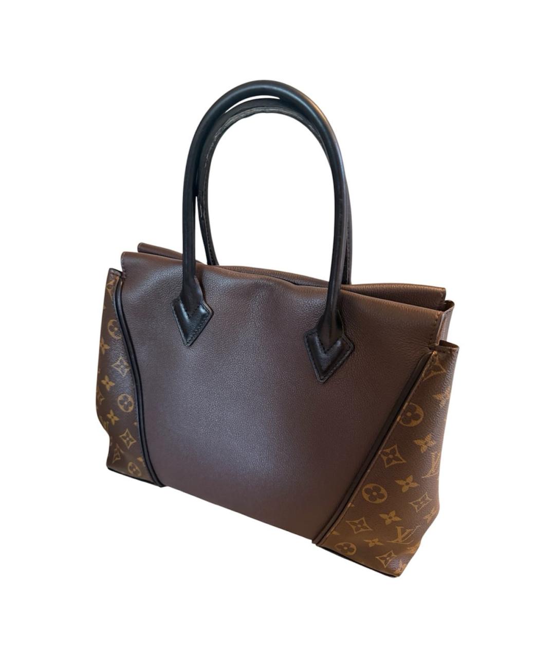 LOUIS VUITTON Коричневая кожаная сумка с короткими ручками, фото 3