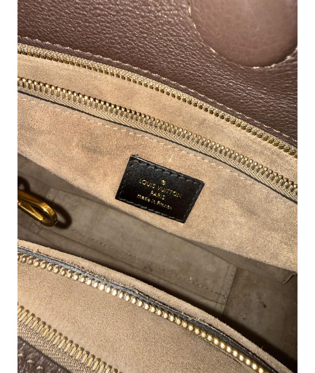 LOUIS VUITTON Коричневая кожаная сумка с короткими ручками, фото 8