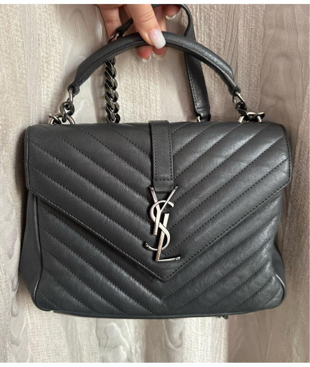 SAINT LAURENT Кожаная сумка через плечо, фото 2