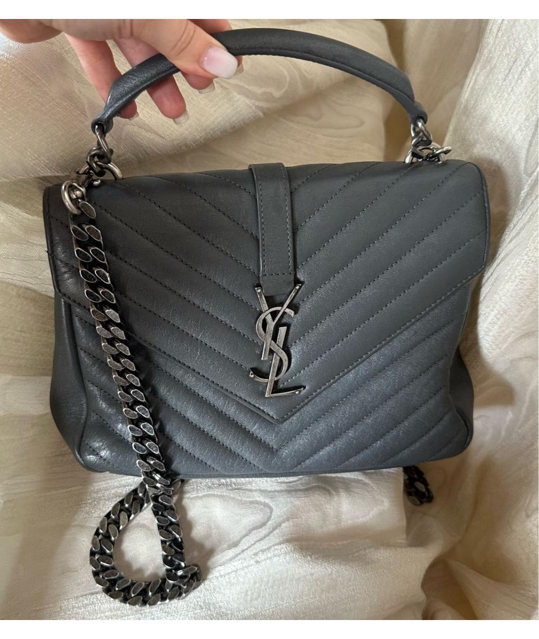 SAINT LAURENT Кожаная сумка через плечо, фото 4