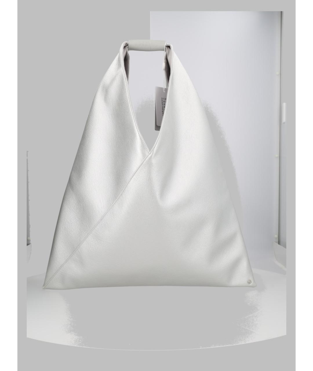 MM6 MAISON MARGIELA Серебряная синтетическая сумка тоут, фото 2