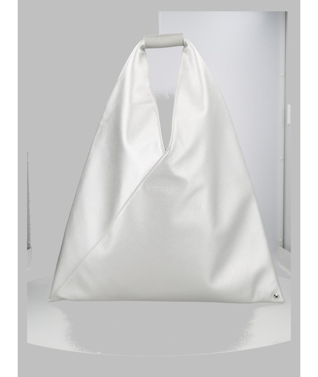 MM6 MAISON MARGIELA Серебряная синтетическая сумка тоут, фото 3