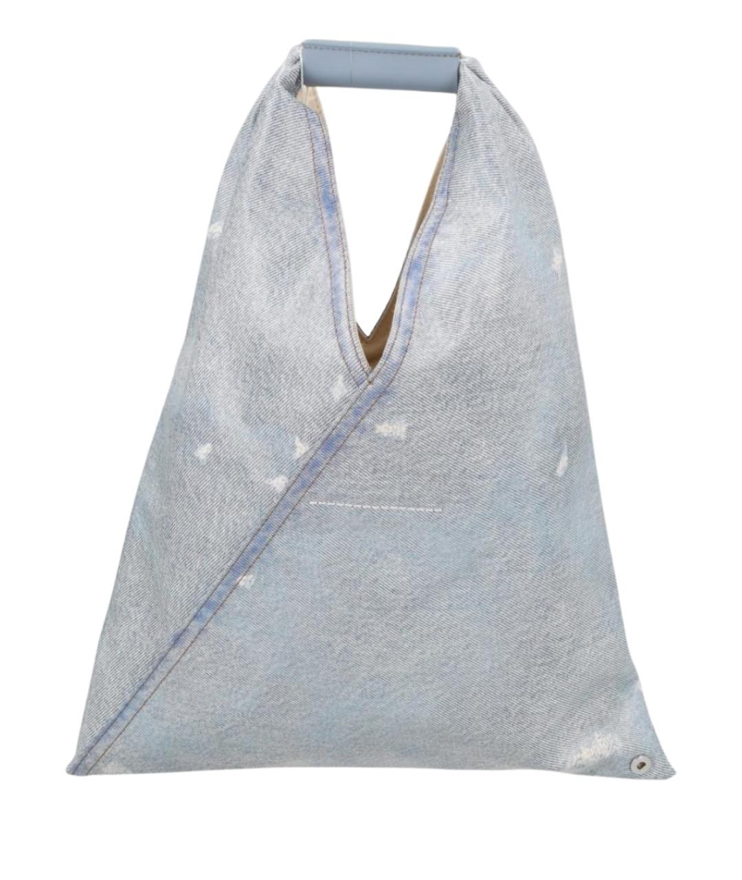MM6 MAISON MARGIELA Голубая синтетическая сумка тоут, фото 2