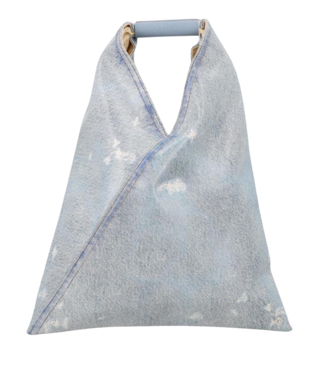 MM6 MAISON MARGIELA Голубая синтетическая сумка тоут, фото 1