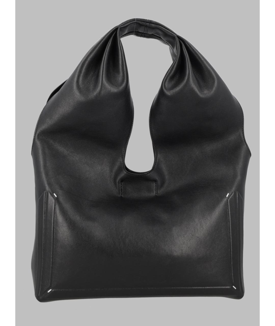 MAISON MARGIELA Черная кожаная сумка тоут, фото 2