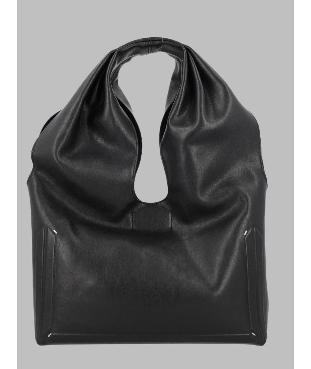 MAISON MARGIELA Черная кожаная сумка тоут, фото 3