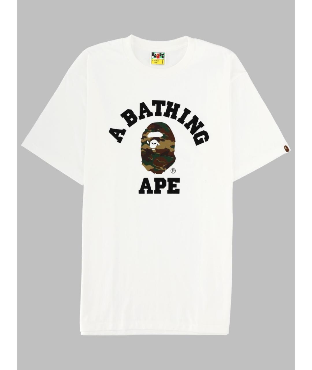 A BATHING APE Белая хлопковая футболка, фото 3