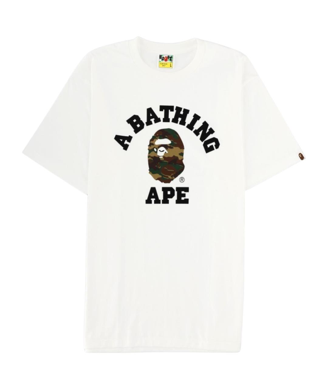 A BATHING APE Белая хлопковая футболка, фото 1