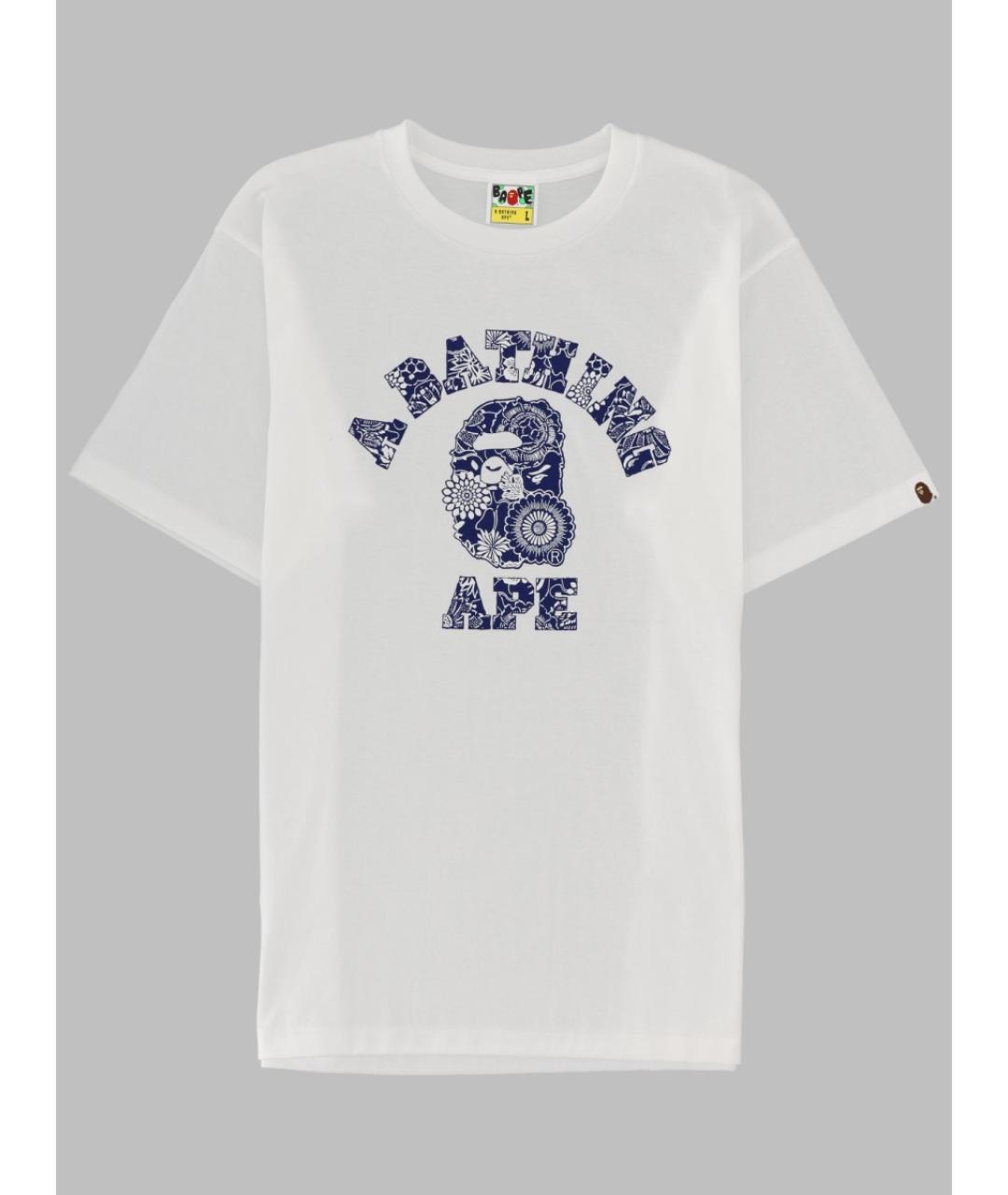 A BATHING APE Белая хлопковая футболка, фото 3