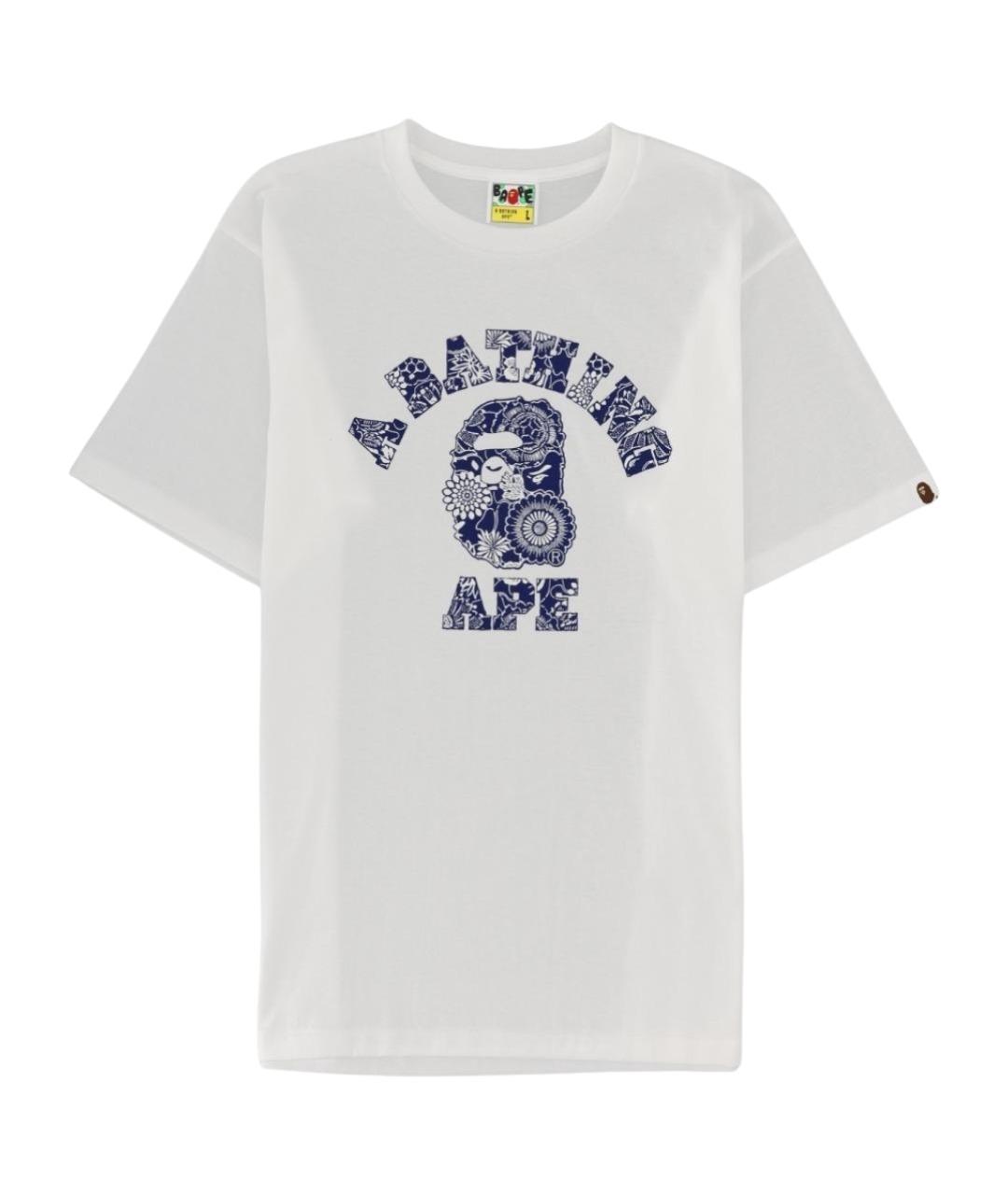 A BATHING APE Белая хлопковая футболка, фото 1