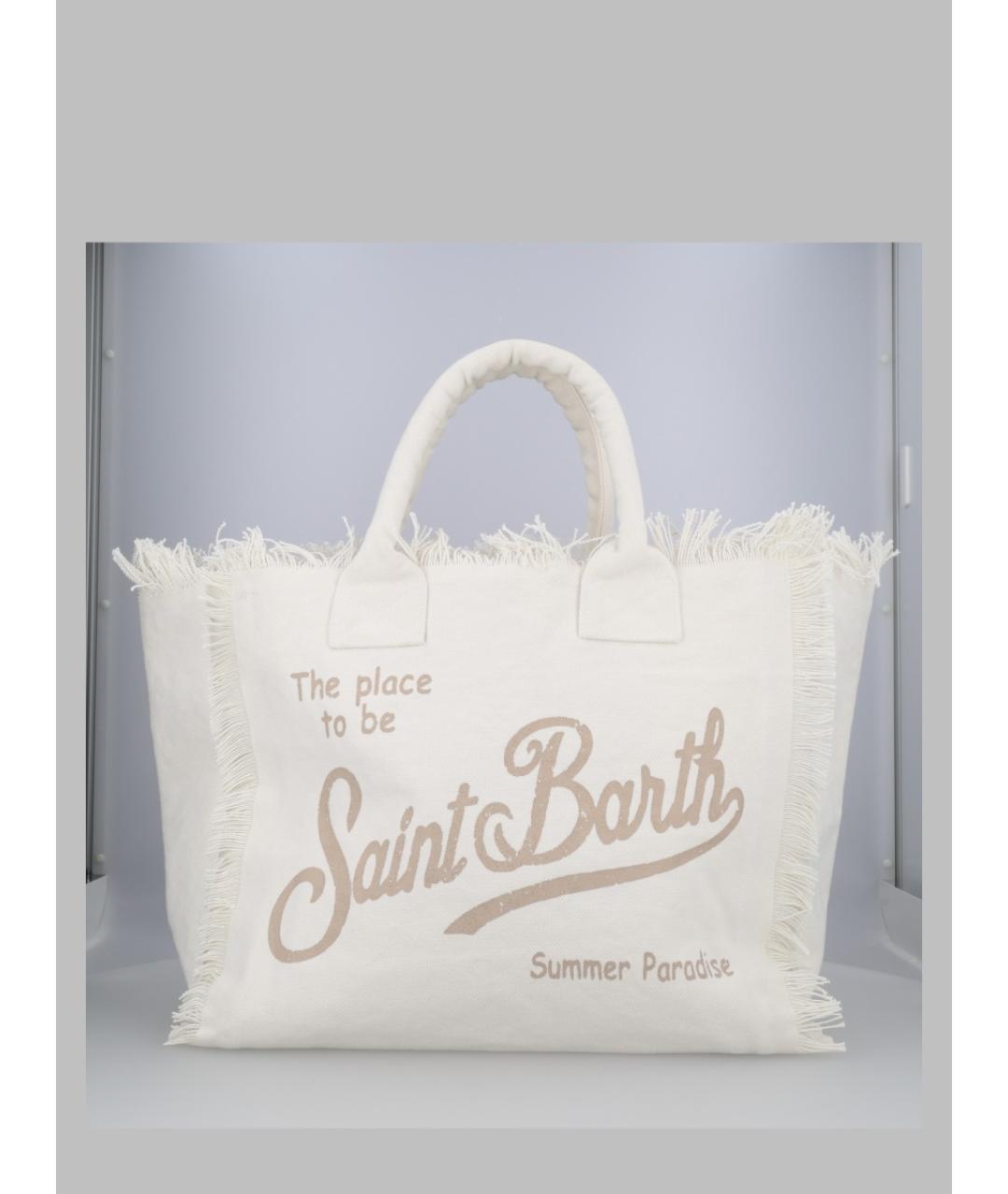 MC2 SAINT BARTH Белая хлопковая сумка тоут, фото 3