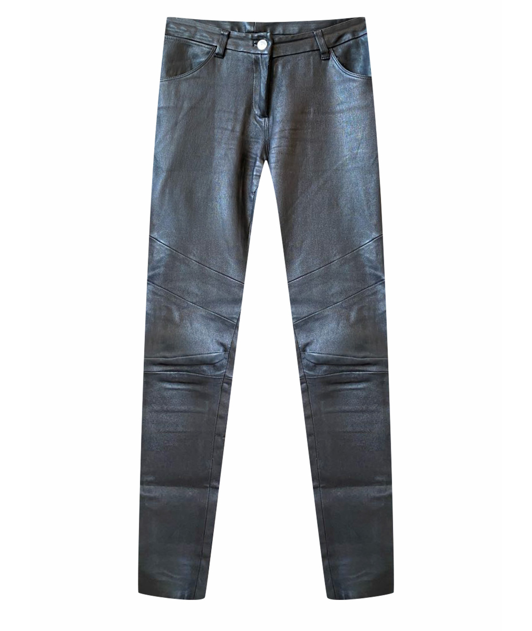 IRO Черные кожаные брюки узкие, фото 1