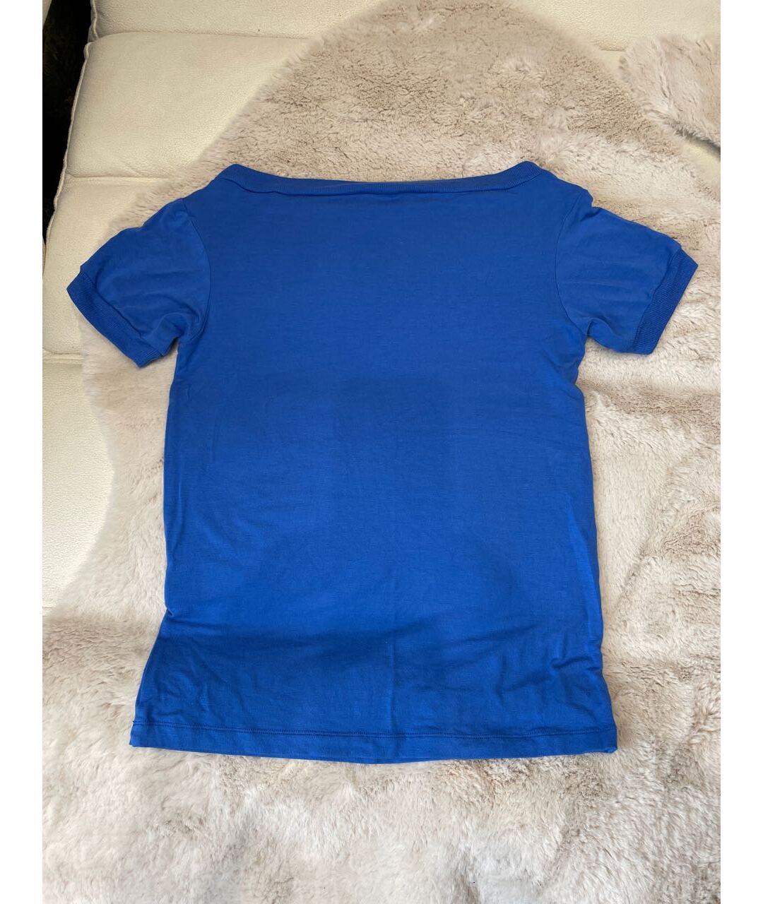 VERSACE JEANS COUTURE Синяя хлопко-эластановая футболка, фото 2