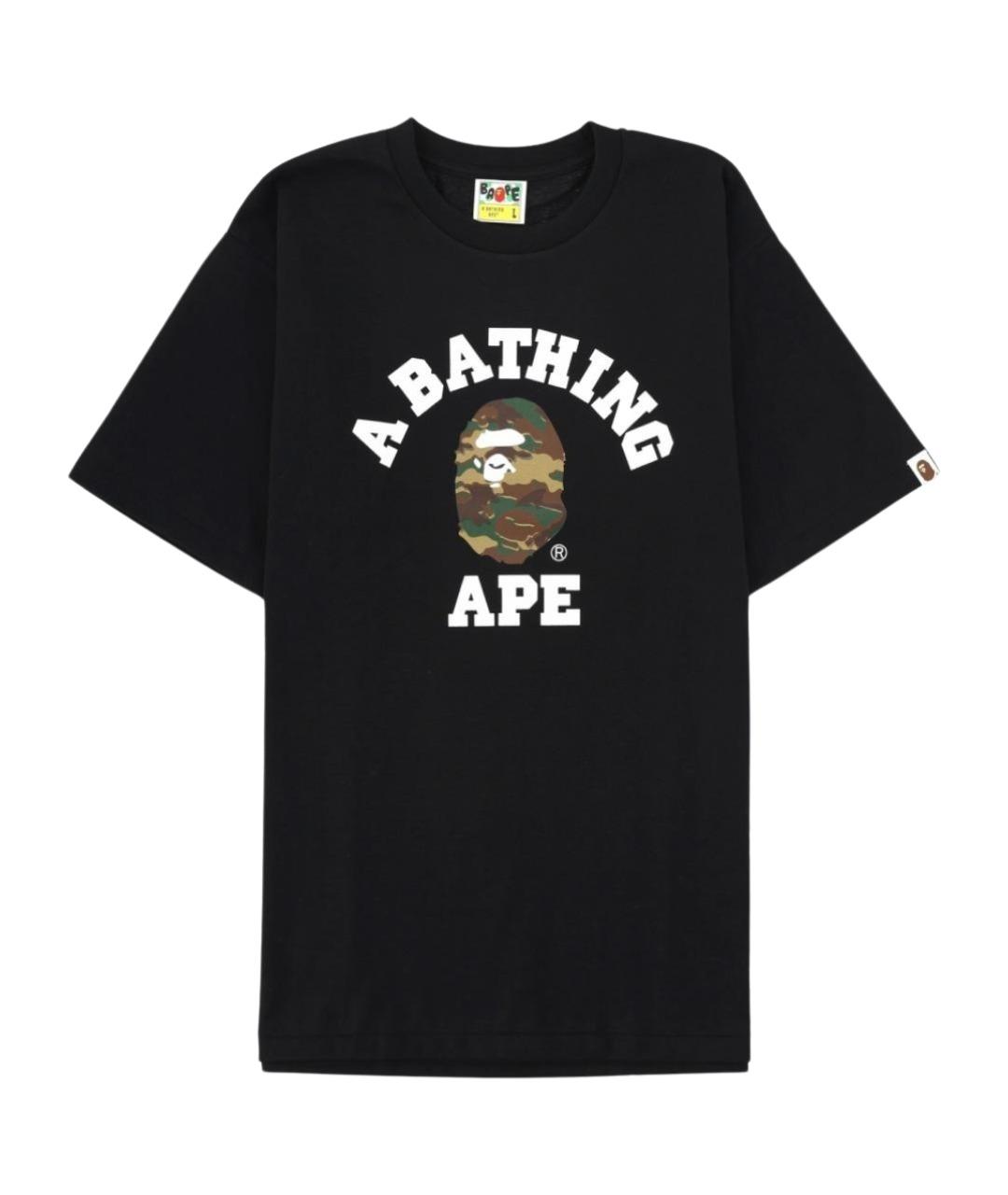 A BATHING APE Черная хлопковая футболка, фото 1