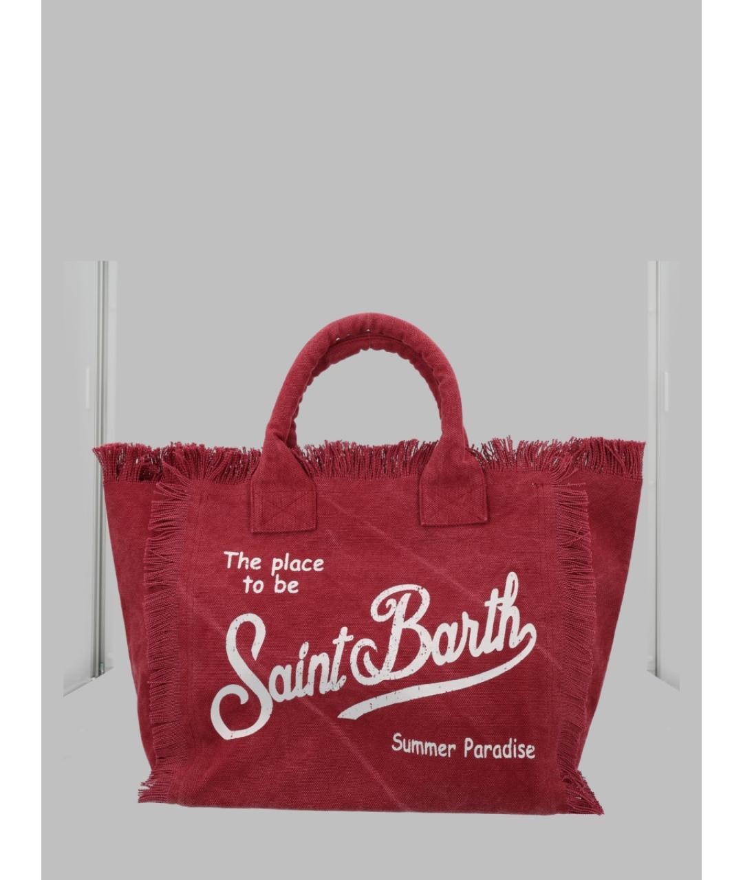 MC2 SAINT BARTH Бордовая хлопковая сумка тоут, фото 3