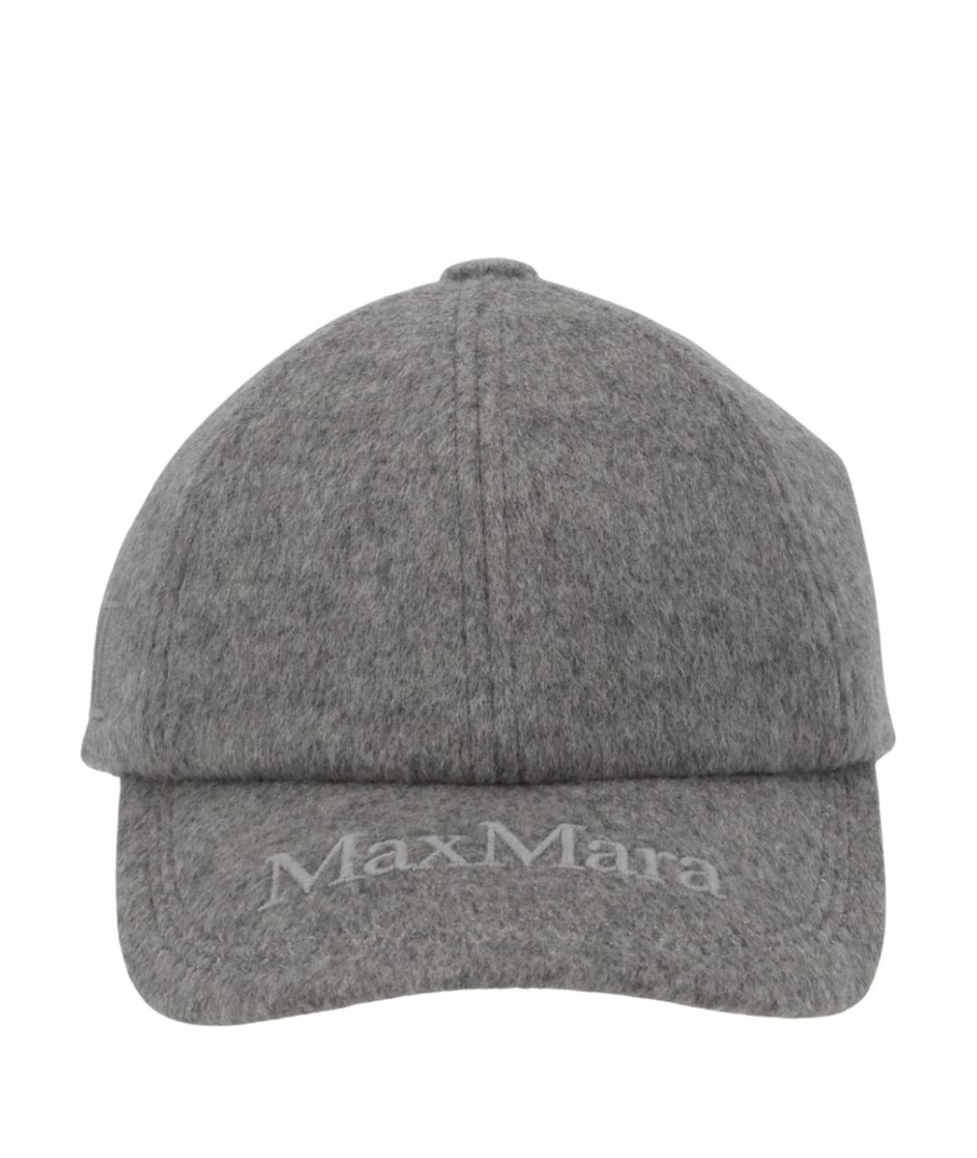 MAX MARA Серая кашемировая кепка, фото 1