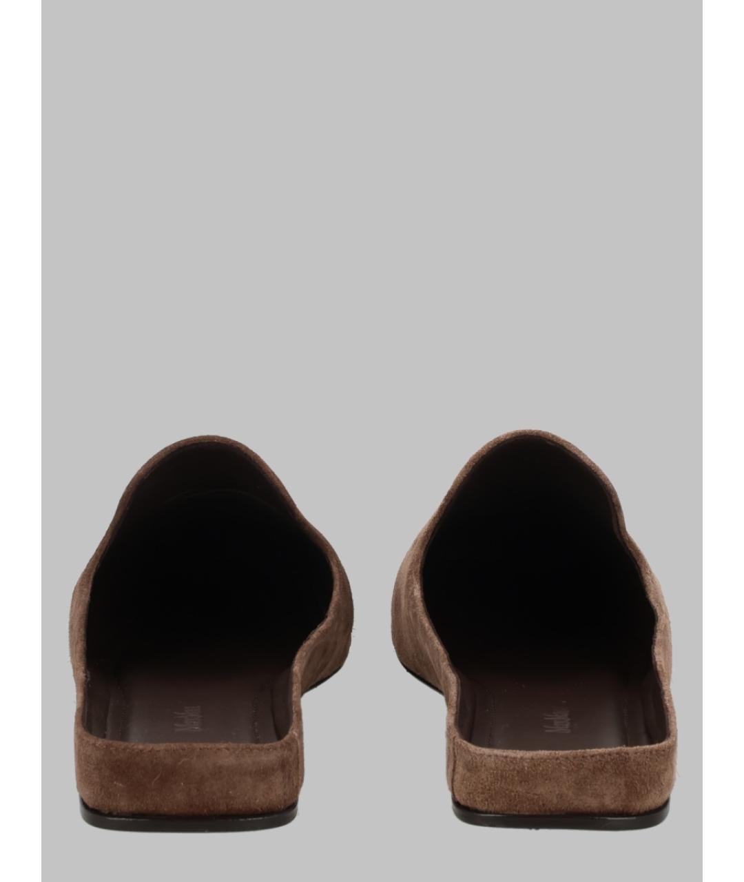 MAX MARA Коричневые замшевые мюли, фото 3