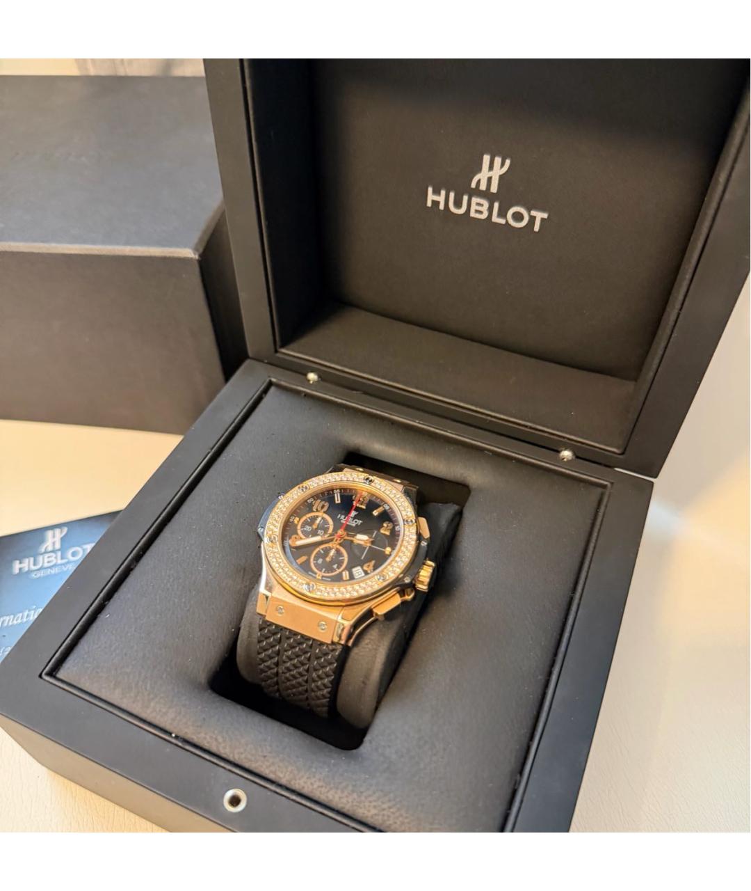 HUBLOT Черные часы из розового золота, фото 3