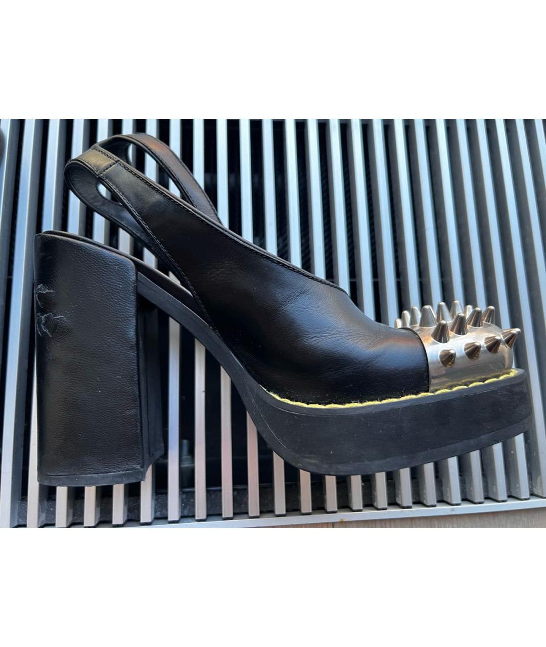 MIU MIU Черные кожаные босоножки, фото 7
