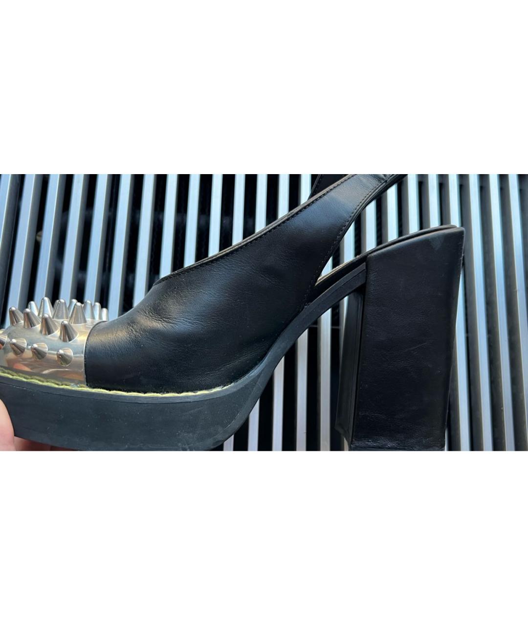 MIU MIU Черные кожаные босоножки, фото 6