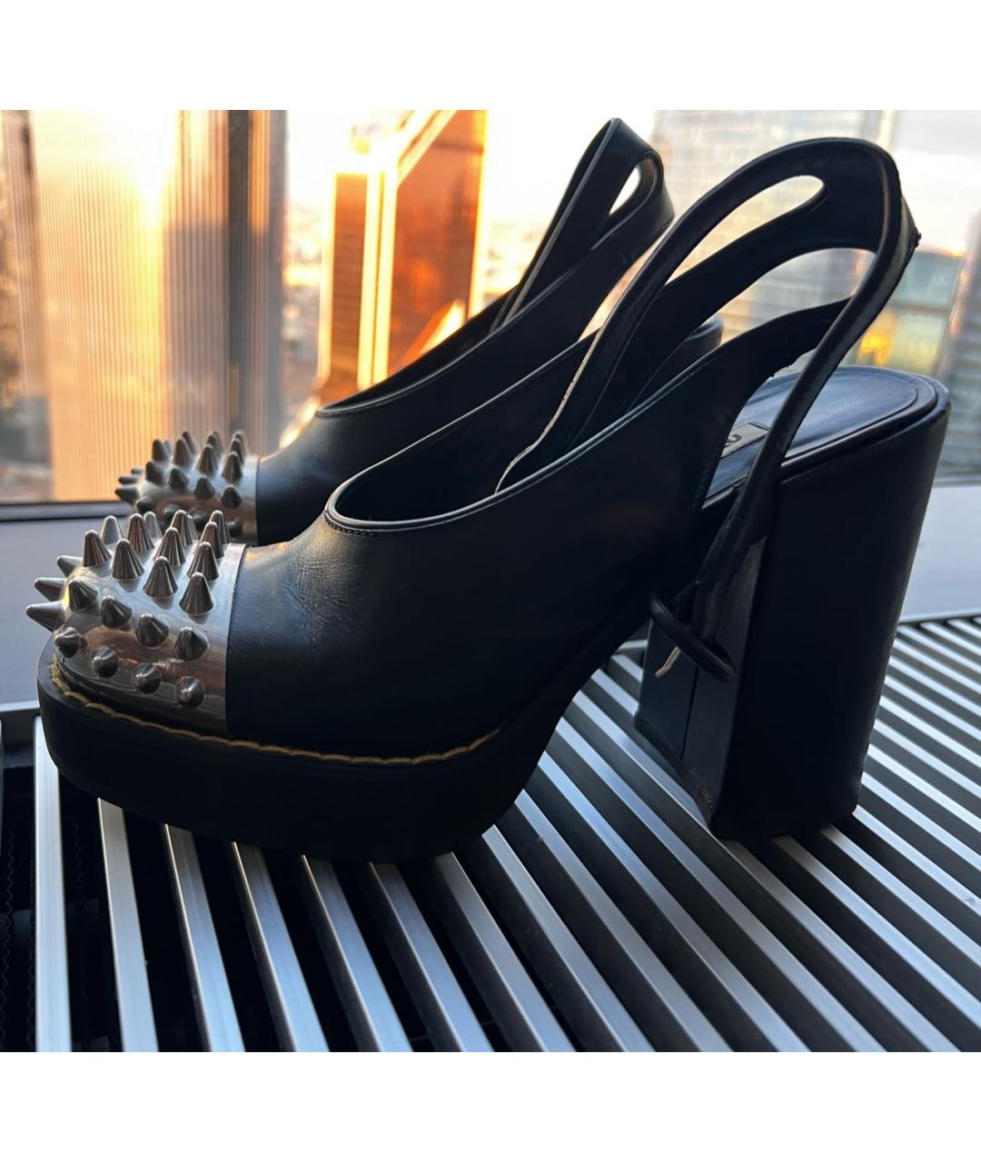 MIU MIU Черные кожаные босоножки, фото 2