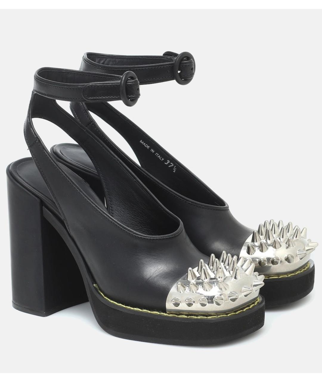 MIU MIU Черные кожаные босоножки, фото 9