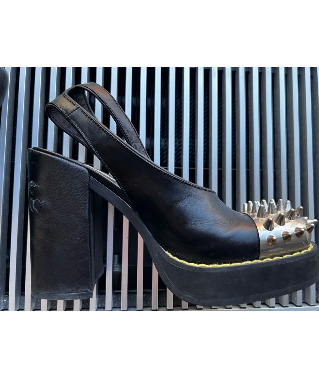 MIU MIU Черные кожаные босоножки, фото 8