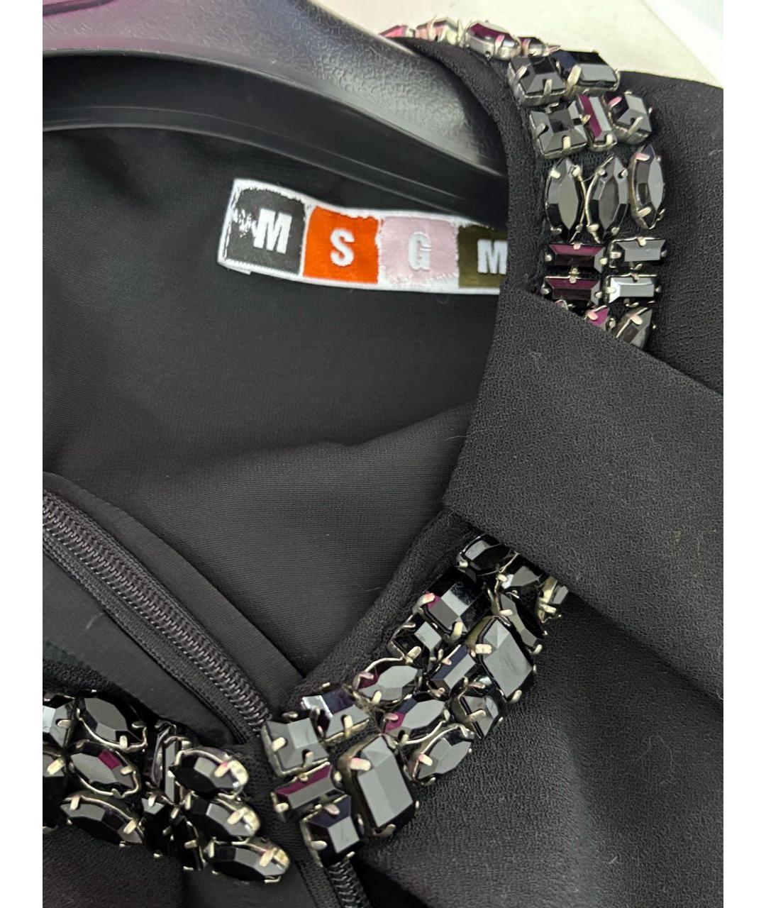 MSGM Черное полиэстеровое вечернее платье, фото 3