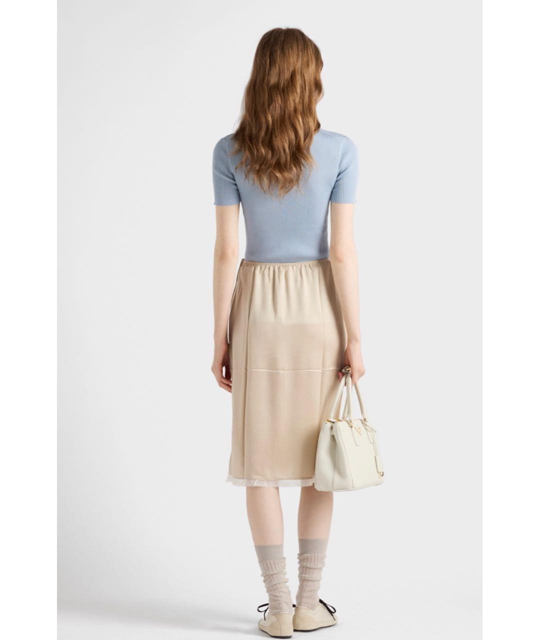 PRADA Голубая шелковая футболка, фото 4