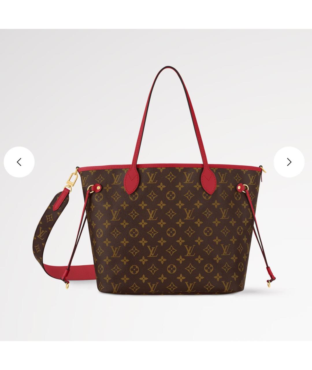 LOUIS VUITTON Красная кожаная сумка тоут, фото 3