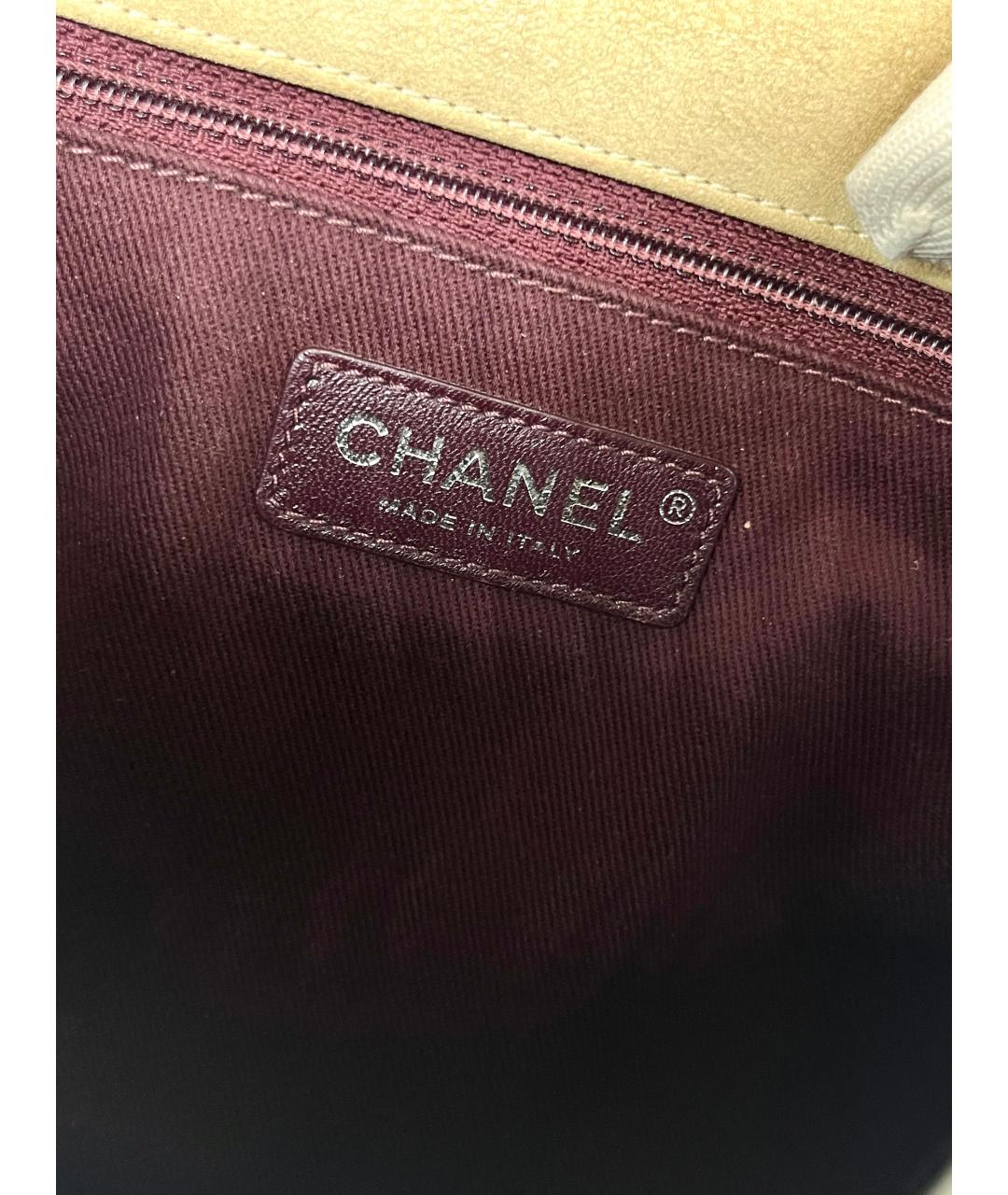 CHANEL Бежевая кожаная сумка через плечо, фото 4