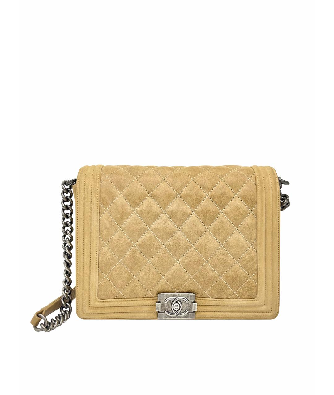 CHANEL Бежевая кожаная сумка через плечо, фото 1
