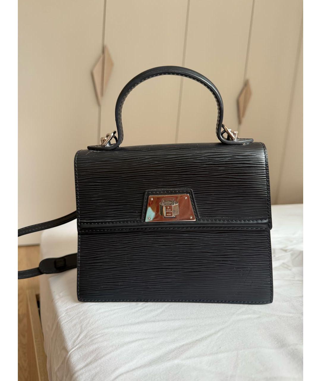 LOUIS VUITTON Черная кожаная сумка через плечо, фото 8