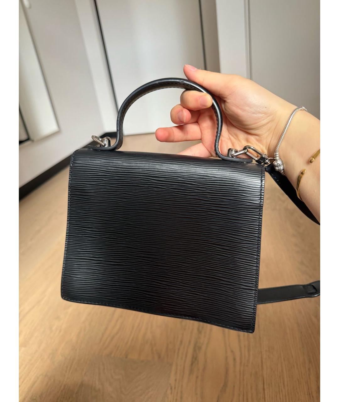 LOUIS VUITTON Черная кожаная сумка через плечо, фото 3