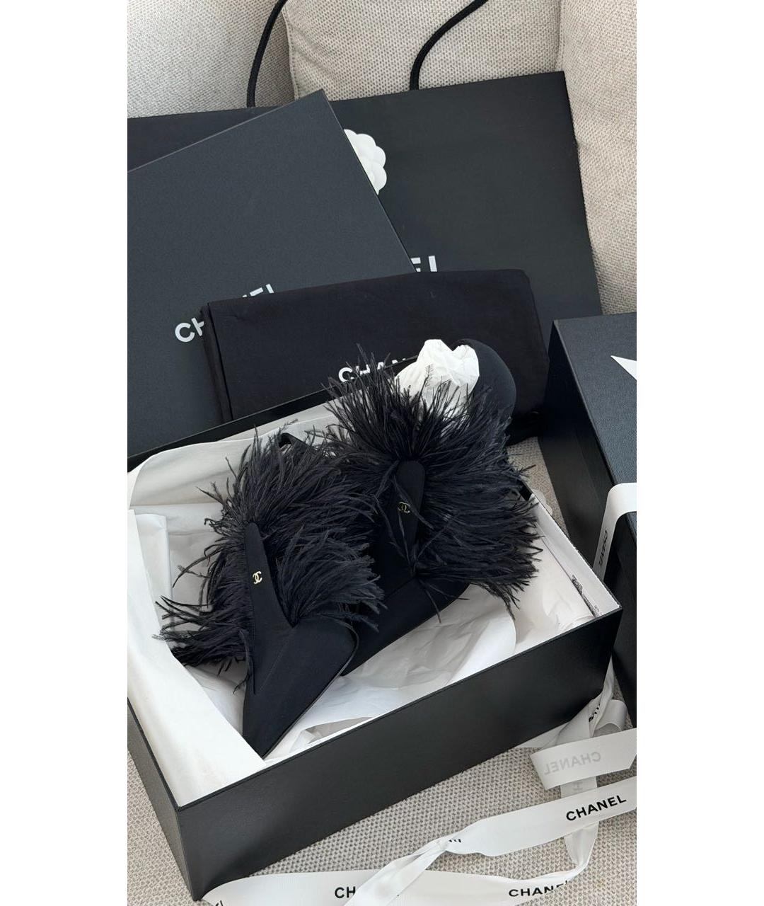CHANEL Черные босоножки, фото 2